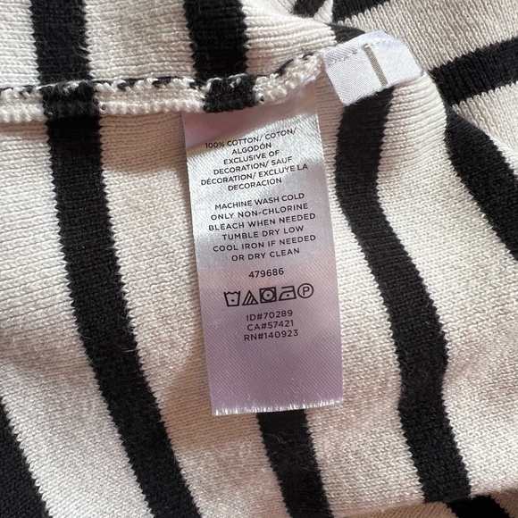 LOFT B&W XL Striped Sweater w/ Floral Embroidery - Picture 2 of 4